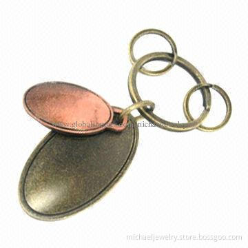 Alloy keychains, simple and stylish, ancient bronze and red bronze plating